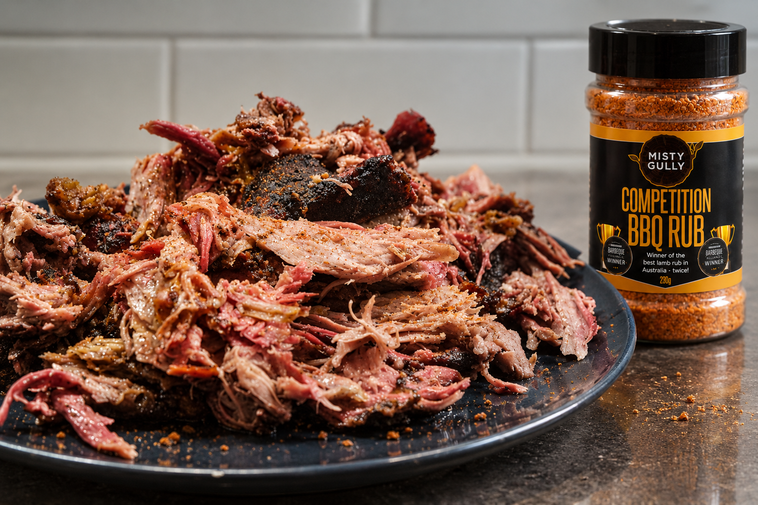 Low & slow pulled lamb shoulder